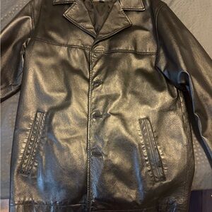 Wilsons Leather Black Trench Coat